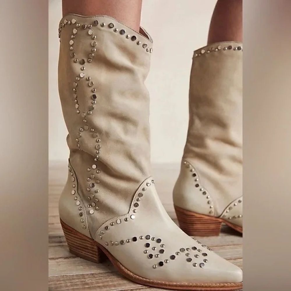 Free People Jaxon Studded Western Boots/ size 38.5 - Picture 3 of 8